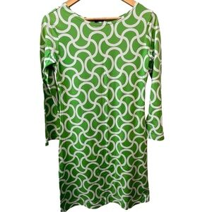 Melly M Green and White‎ Geometric Print Dress Women's Size Small